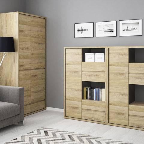 Elegant Laminated Board Book Display Cabinet with Shelves in Brown