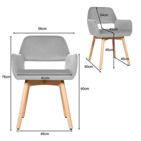 Modern Set of 2 Velvet Dining Chairs