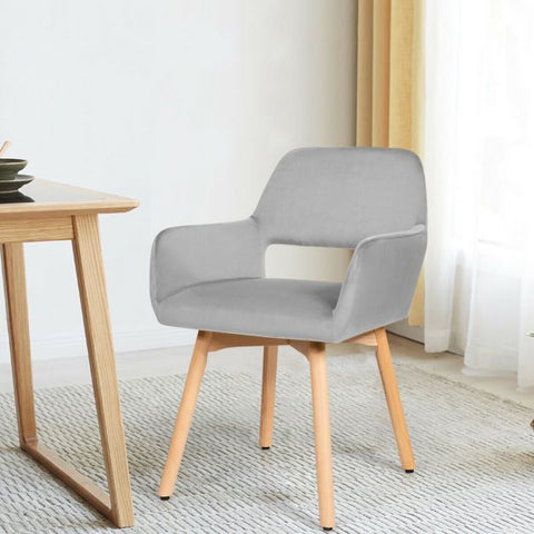 Modern Set of 2 Velvet Dining Chairs