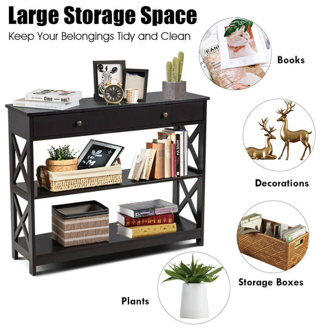 Stylish Multi-Purpose Entryway Console Table with Storage Drawer and Shelf