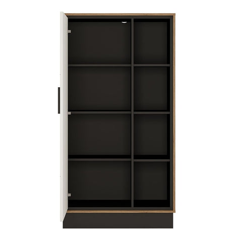 Elegant Laminated Board Bookcase with Door and Open Display Shelf