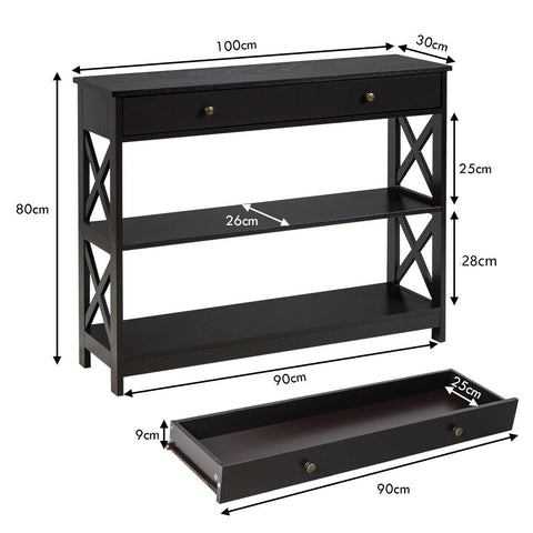 Stylish Multi-Purpose Entryway Console Table with Storage Drawer and Shelf