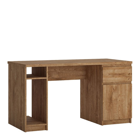 Modern Minimalist Pedestal Desk with Drawer and Storage