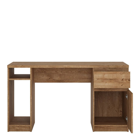 Modern Minimalist Pedestal Desk with Drawer and Storage
