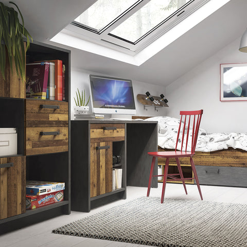 Eccentric Durable Melamine Working Desk in Dark Grey