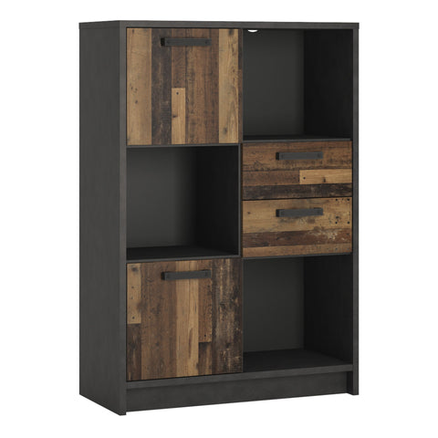 Eccentric Industrial Style Bookcase Doors and Multiple Shelves