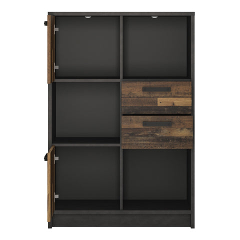 Eccentric Industrial Style Bookcase Doors and Multiple Shelves