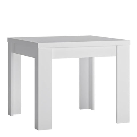 Multi-Use and Versatile Small Glossy Dining Table in White