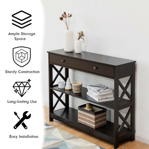 Stylish Multi-Purpose Entryway Console Table with Storage Drawer and Shelf
