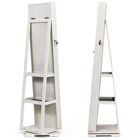 360 Degree Standing Jewellery Mirror with Storages