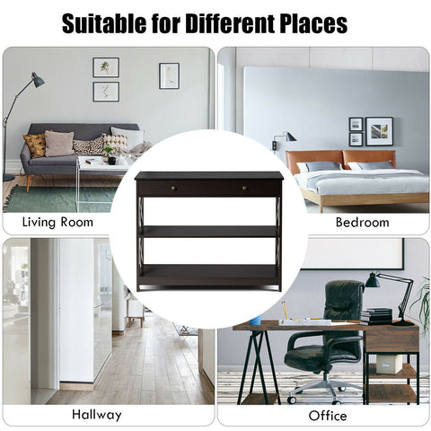 Stylish Multi-Purpose Entryway Console Table with Storage Drawer and Shelf