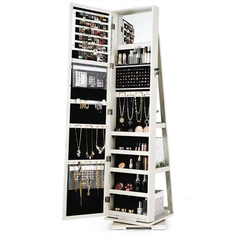 360 Degree Standing Jewellery Mirror with Storages