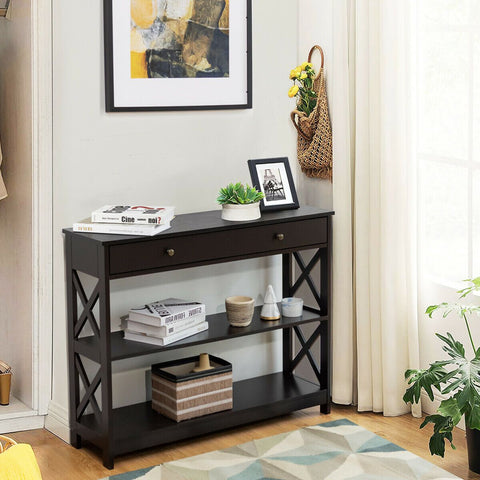 Stylish Multi-Purpose Entryway Console Table with Storage Drawer and Shelf