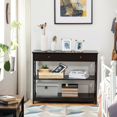 Stylish Multi-Purpose Entryway Console Table with Storage Drawer and Shelf