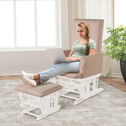 French Inspire Armchair with High Backrest and Footstool