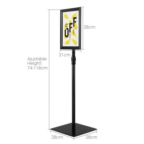 Adjustable A4 Pedestal Display with Protective Covering