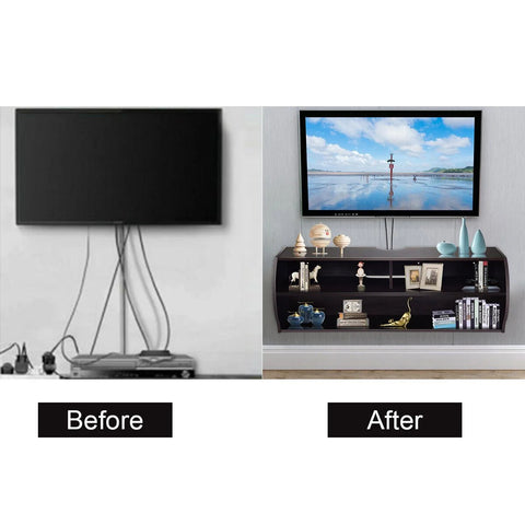 Versatile and Spacious Wall-Mounted TV Stand with Easy Cable Management