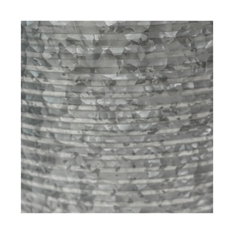 Rustic Round Galvanized Outdoor Vase with Drainage System