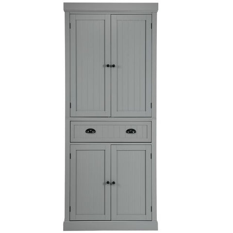 Multi-purpose Tall Kitchen Cabinet with Moveable Shelves and Sleek Doors