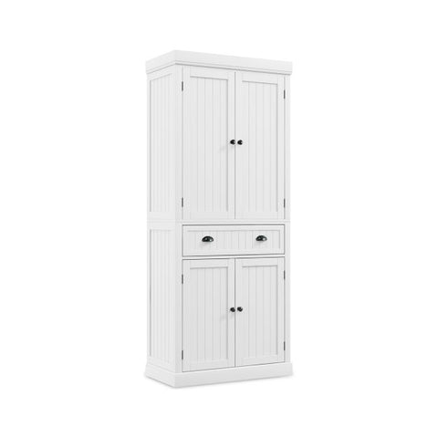 Multi-purpose Tall Kitchen Cabinet with Moveable Shelves and Sleek Doors