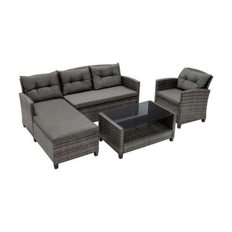 Vantage Outdoor Furniture Set with Multiple cushions in Grey