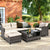 Vantage Outdoor Furniture Set with Multiple cushions in Grey