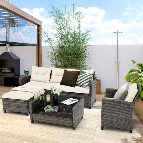 Vantage Outdoor Furniture Set with Multiple cushions in Grey