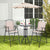 Garden Bar Furniture Set with Foldable Chairs and Umbrella in Beige