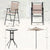 Garden Bar Furniture Set with Foldable Chairs and Umbrella in Beige