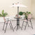 Garden Bar Furniture Set with Foldable Chairs and Umbrella in Beige