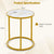 Simple Round Side Table with Golden Metal Frame