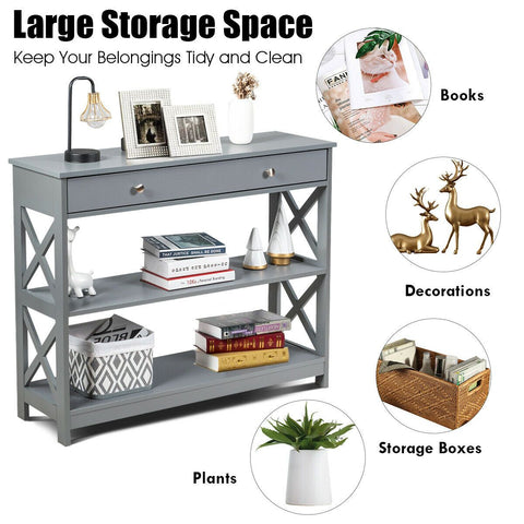 Stylish Multi-Purpose Entryway Console Table with Storage Drawer and Shelf