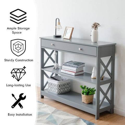 Stylish Multi-Purpose Entryway Console Table with Storage Drawer and Shelf