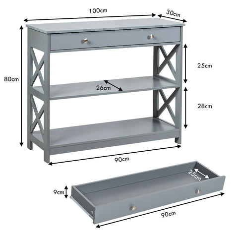 Stylish Multi-Purpose Entryway Console Table with Storage Drawer and Shelf
