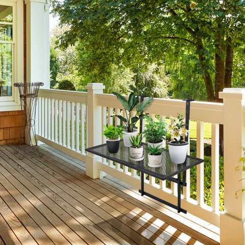 Patio Compact Desk Planter with Folding Design and Adjustable Height