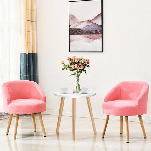 Lightweight and Minimalistic Round Side Table with Sturdy Wooden Legs in White