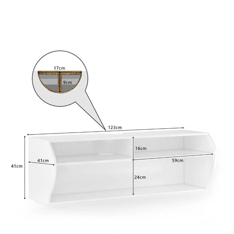 Versatile and Spacious Wall-Mounted TV Stand with Easy Cable Management