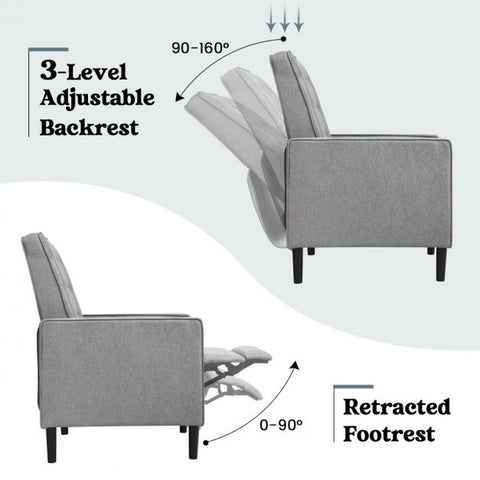 Royal Highbacked Armchair with Extendable Footrest