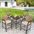 Maximo Wicker Garden bar Table and Stools Set with Steel Frame