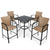 Maximo Wicker Garden bar Table and Stools Set with Steel Frame