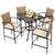 Maximo Wicker Garden bar Table and Stools Set with Steel Frame
