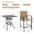 Maximo Wicker Garden bar Table and Stools Set with Steel Frame