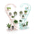 5 Tier Heart Shaped Plant Storage Stand with Metal Frame