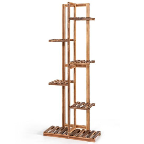 Patio 6 Tier Multi-Function Plant Stand with Stable Design in Brown