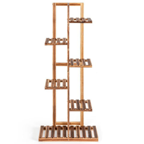 Patio 6 Tier Multi-Function Plant Stand with Stable Design in Brown
