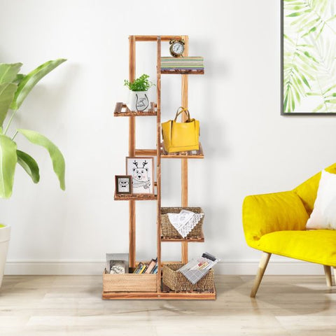Patio 6 Tier Multi-Function Plant Stand with Stable Design in Brown