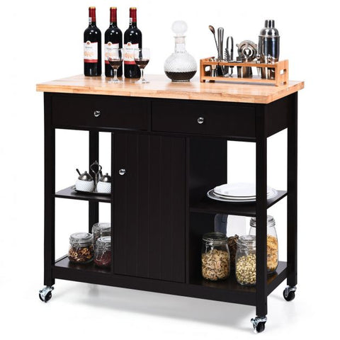 Elegant and Stylish Kitchen Island Cart with Open Shelves and Ample Storage