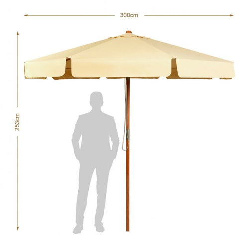 3m Outdoor Garden Umbrella for Sun Protection
