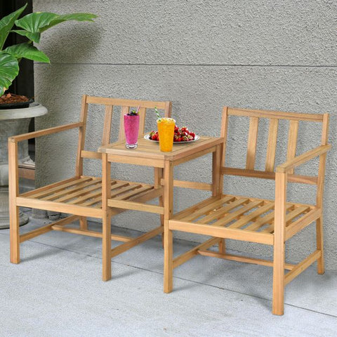 Garden Wooden Chair and Table Set with soft Cushions and Sturdy Design