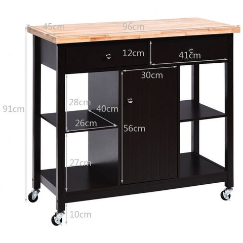 Elegant and Stylish Kitchen Island Cart with Open Shelves and Ample Storage
